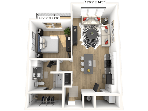 AA1 Floor Plan  at Avant & Avant II, Carmel, IN, 46032